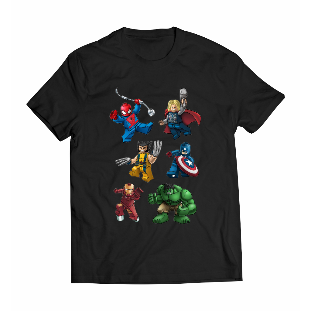 Kaos anak Lego animasi superhero marvel