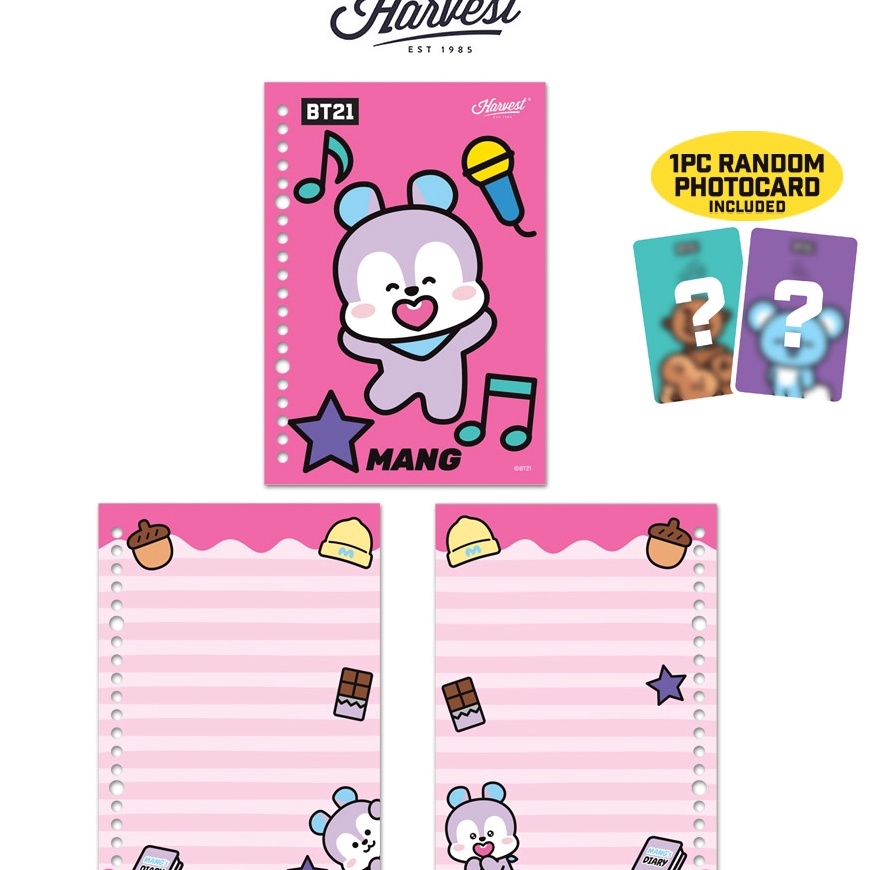 

Super Harvest BT21 Kertas Binder Loose Leaf MANG