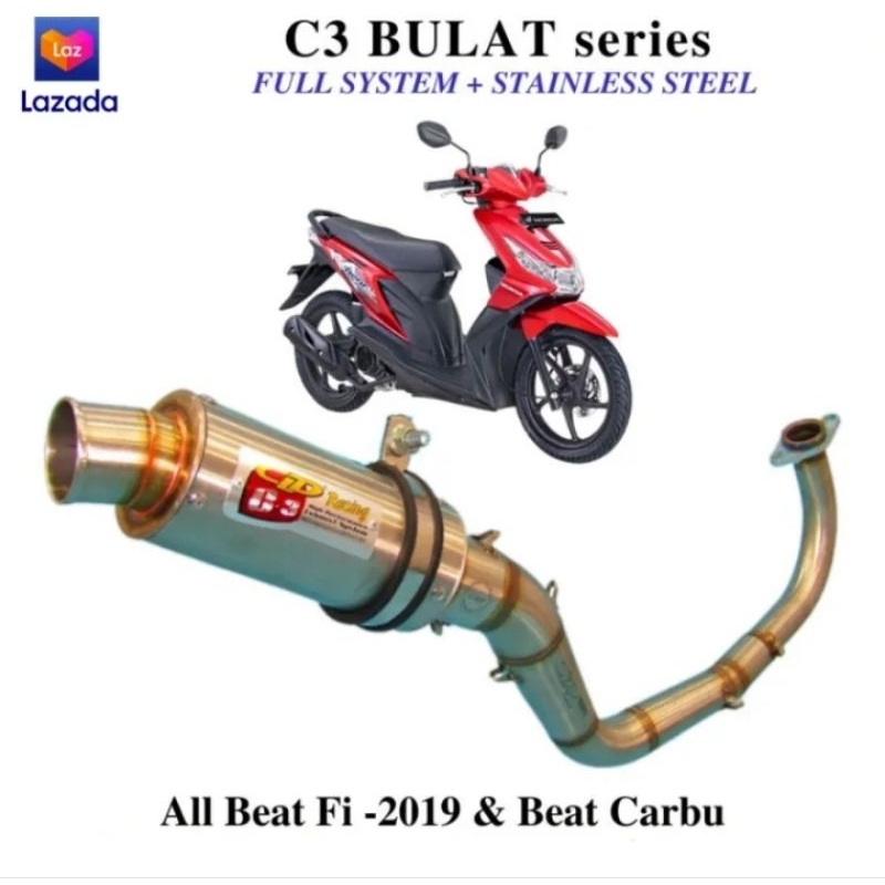 knalpot CLD C3 bulat Beat Scoopy Genio Vario 110 karbu