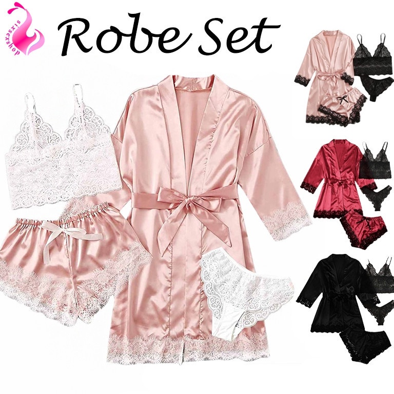 KODE H44E Satu Set Sexy Lingerie Kimono Transparan Baju Tidur sexy Wanita  sleepwear wanita Lingerie