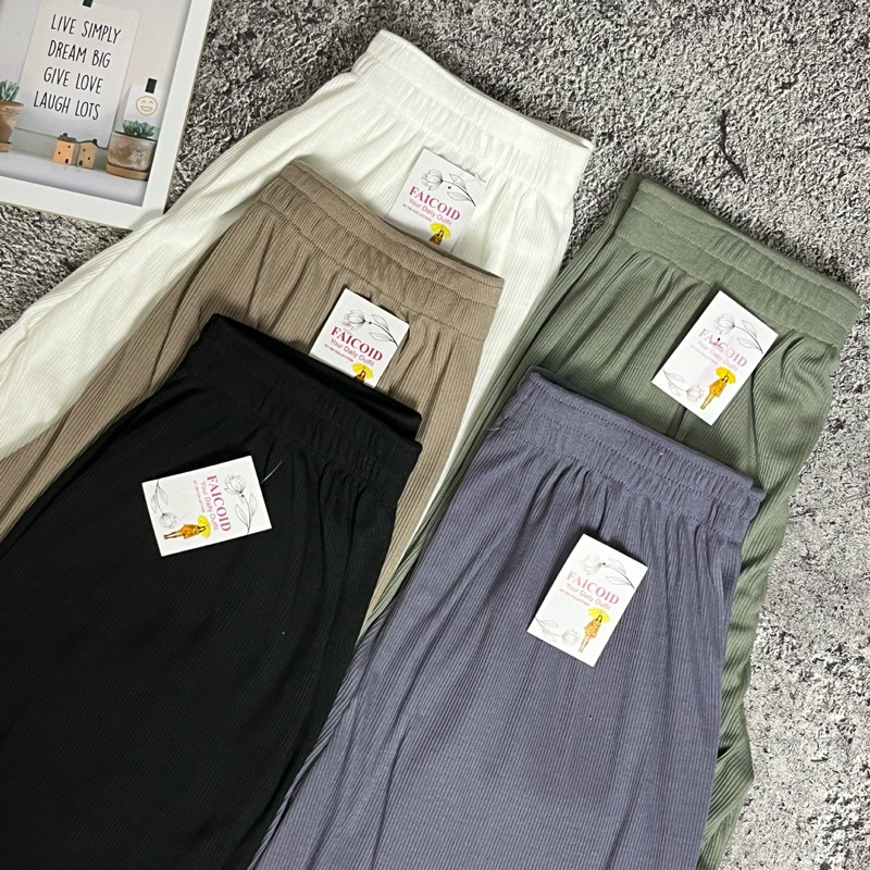 Kulot Knit Rib Premium Jumbo Polos Celana Kulot knit rajut Highwaist