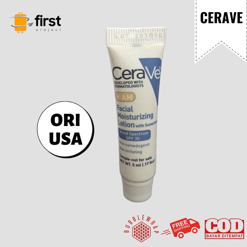 BONANZA CeraVe AM Facial Moisturizing Lotion with Sunscreen SPF 3 Hyaluronic Acid  Ceramides Travel 