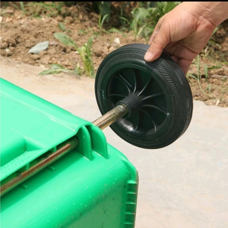 Roda sulo gerobak sampa karet 240 L / Roda dust bin / Roda bak sampah dorong