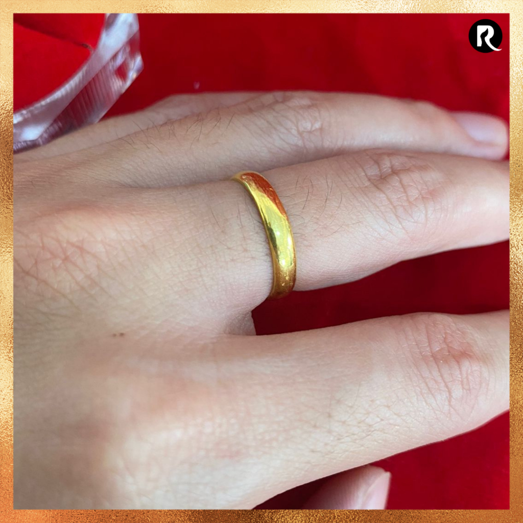 Cincin Kawin Emas 24 karat asli 99% Polos Tunangan Couple Kawin