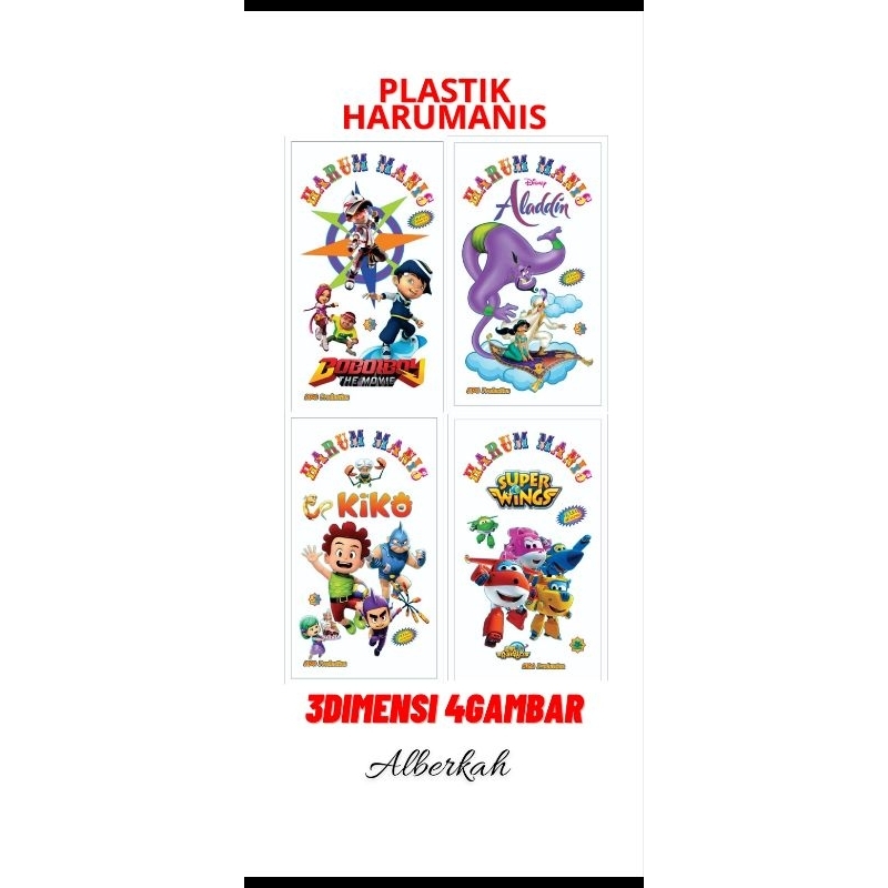 

Plastik Harumanis/bungkus Harumanis 3D 4Gambar 1pack isi 100pcs Seri ABCEF