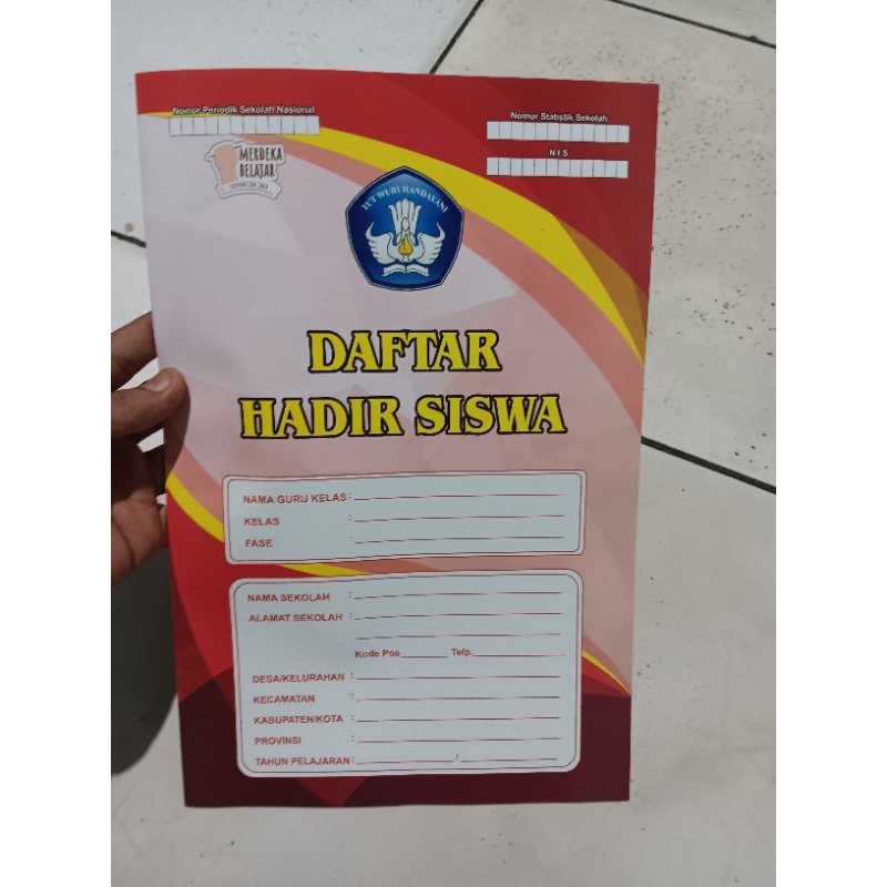 

daftar hadir siswa /absen kurikulum merdeka satu paket isi 12 buku