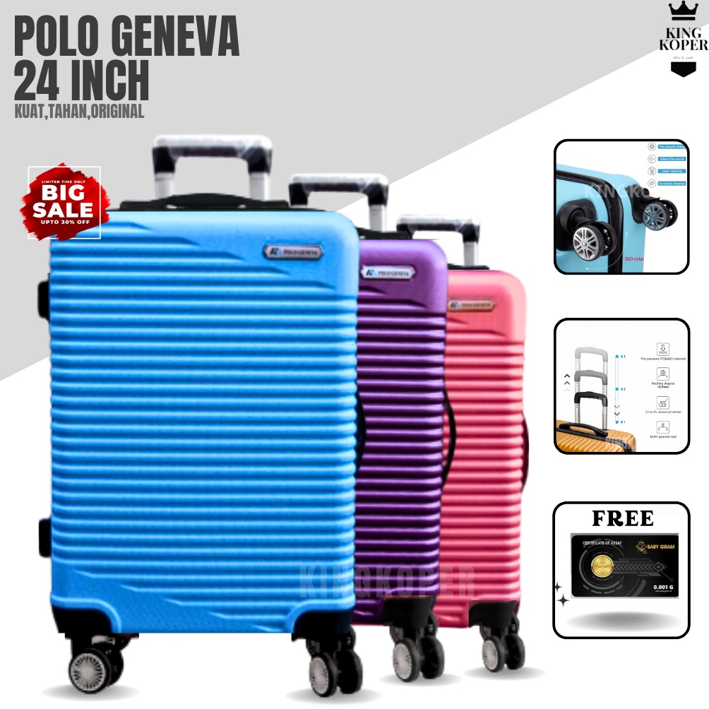 KODE H4A Koper 24 inch Polo Happy 82 ukuran bagasikoper murahfiberhardcasekabincabin