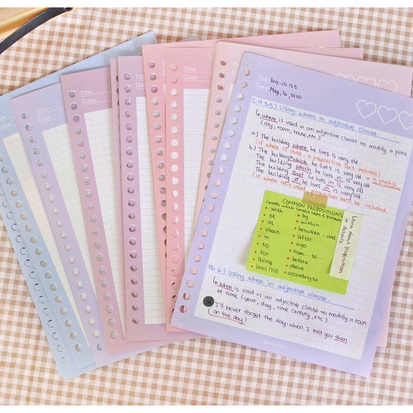 

Super Loose Leaf Grid 6 Rings A5 Multicolor Pastel Gaya korea