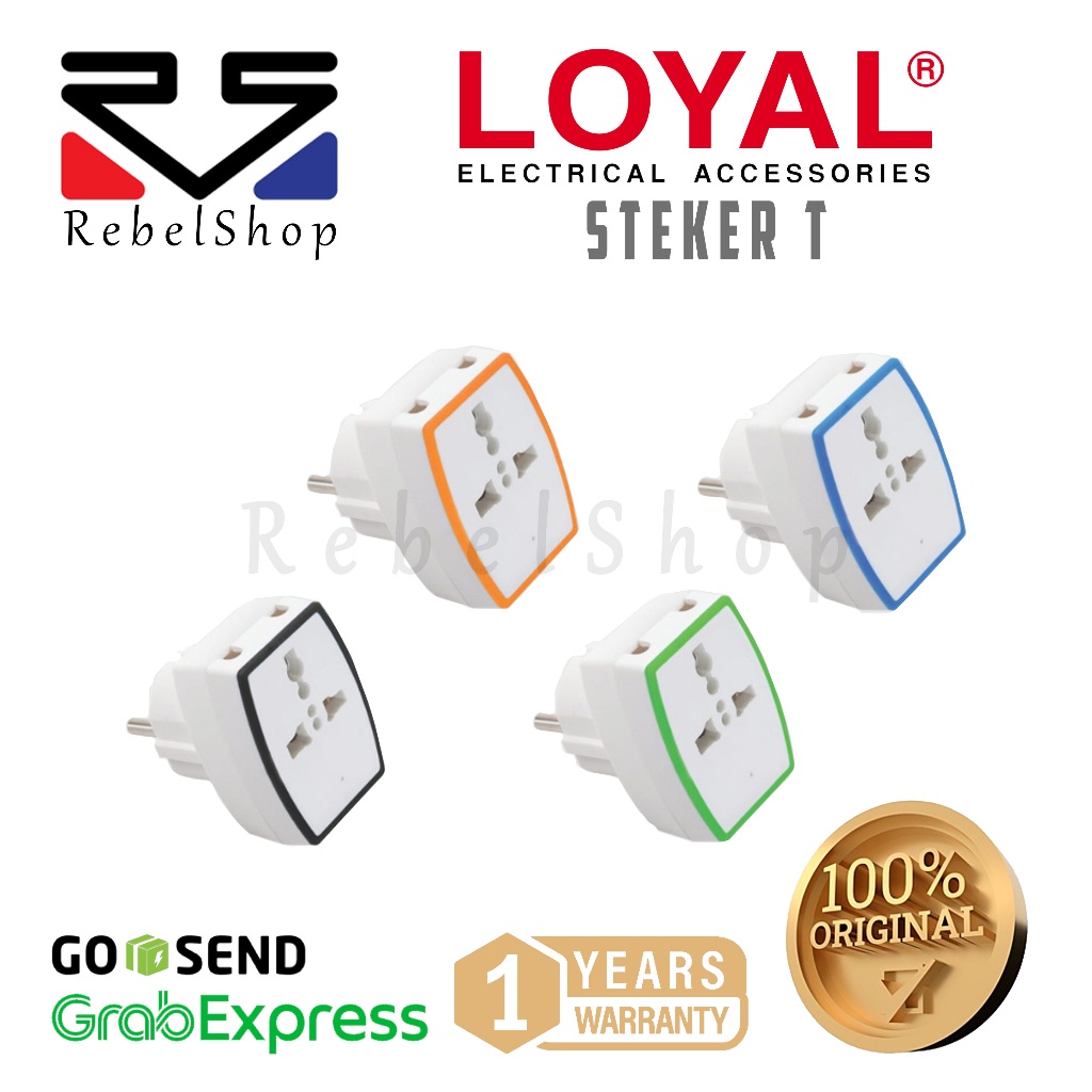 Loyal Steker T Universal Colokan Kaki 3 Lubang Stop Kontak - LY-915 / LY915