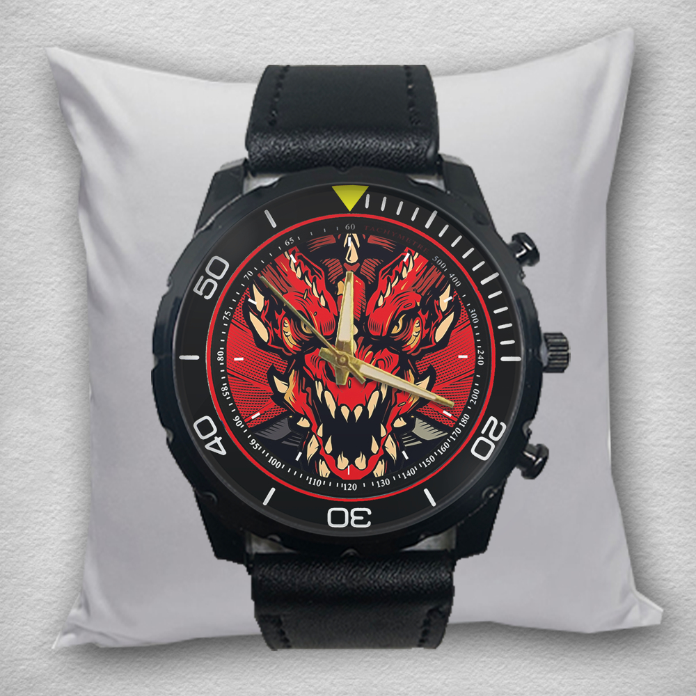 Jam Tangan Pria NAGA DRAGON Kulit Hitam Quartz Analog 01