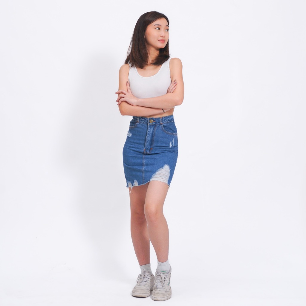[Wrestlerstudio] Rok Jeans Pendek Wanita / Rok Mini Skirt Short Denim Wanita Kekinian
