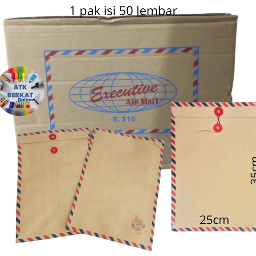 

Termurah 5 pcs Amplop Coklat Folio Tali 31 airmail