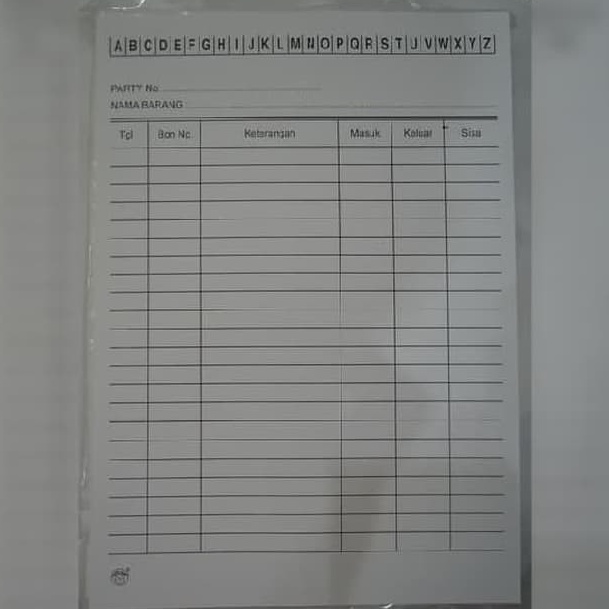

KI3 Kartu Stok Kecil Kuarto KwartoKartu Persediaan BarangStock Card Stok