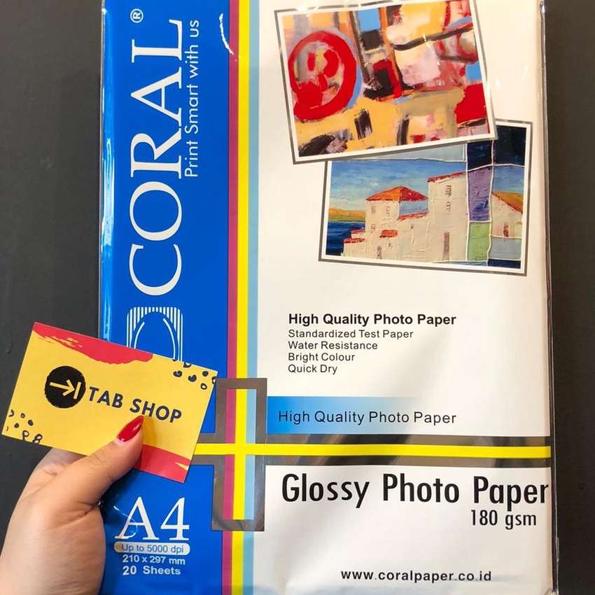

Kilat TAB SHOP CORAL GLOSSY PHOTO PAPER 18 GSM A4 2 SHEETS CORAL KERTAS FOTO GLOSY 18 GSM A4 2 SHEETS