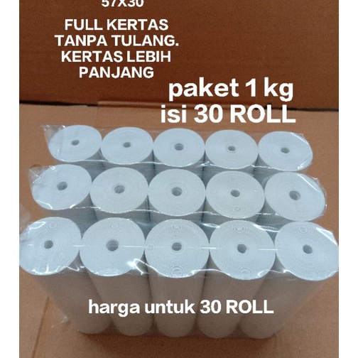 

Bonus KERTAS THERMAL POLOS 57 X 3 PAKET 1 KG FULL KERTAS