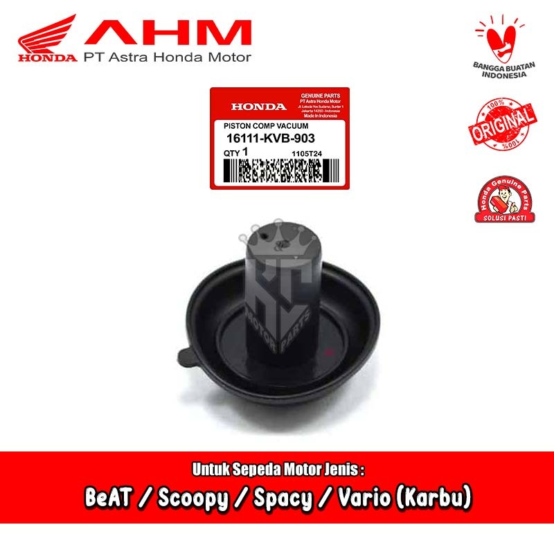 Piston Karet Vacum Karburator Honda BeAT Scoopy Spacy Vario 110 Karbu Original AHM 16111-KVB-903