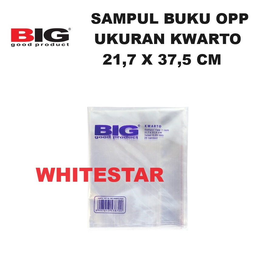 

sampul buku lem opp / sealing big - uk. kwarto / quarto (set = 25 lbr)