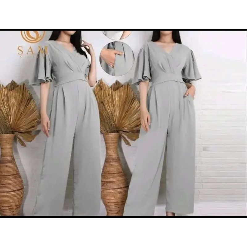Baju Jumshuit Wanita | Bahan Crinkle
