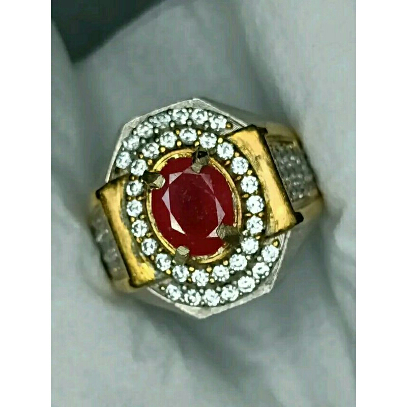 Natural ruby corondum yakut merah (safir merah) microsettin plus memo