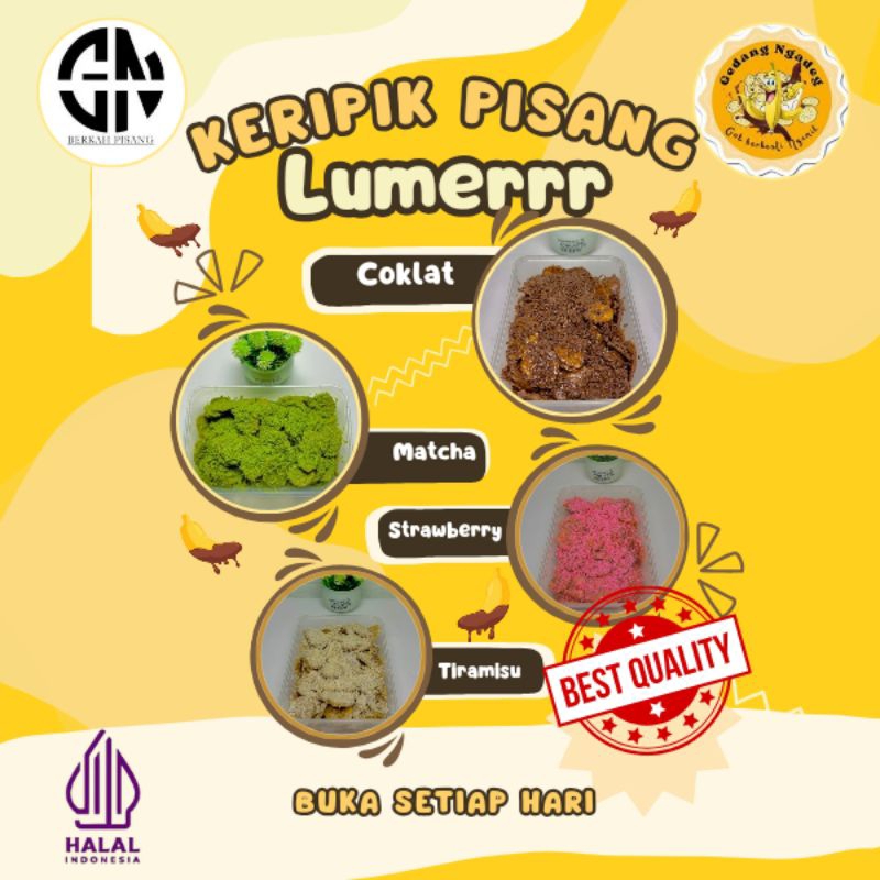 

KERIPIK PISANG LUMER STRAWBERY + TOPING by GN