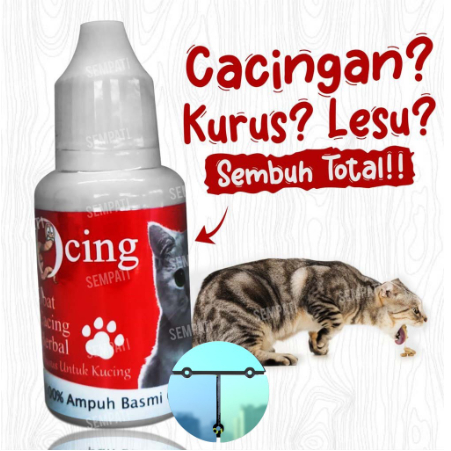 Obat Cacing Herbal Kucing Sakit Cacingan Kurus Lesu Lemas Anti Infeksi Ampuh Basmi
