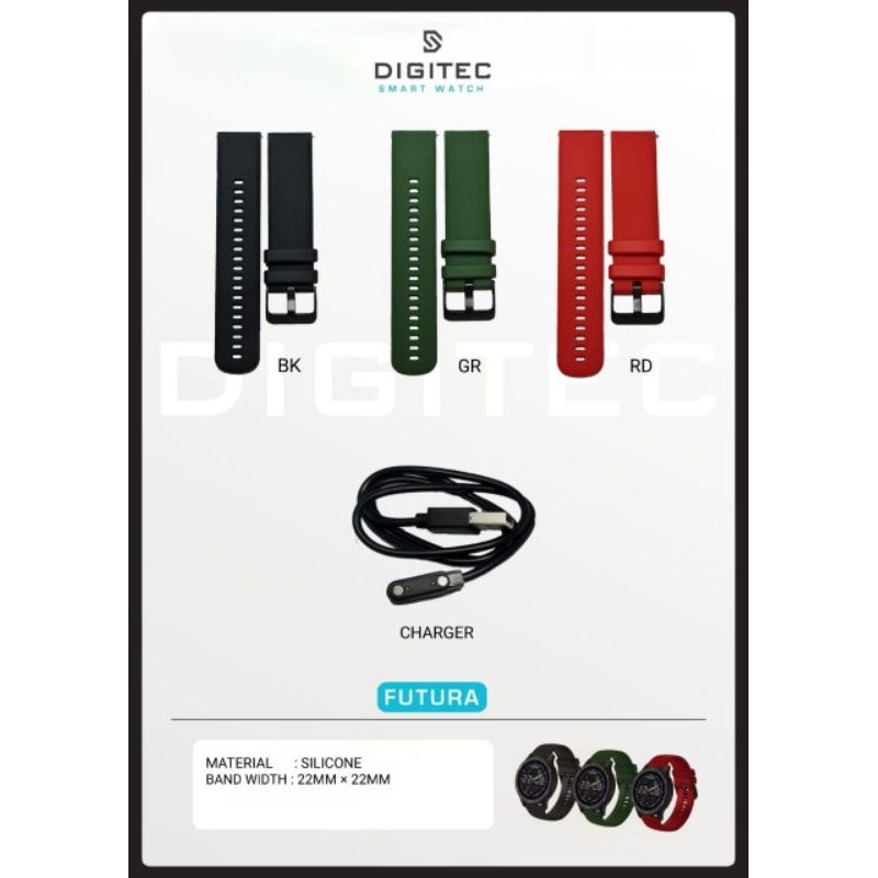 Charger & Strap Jam tangan Smartwatch Digitec FUTURA Original