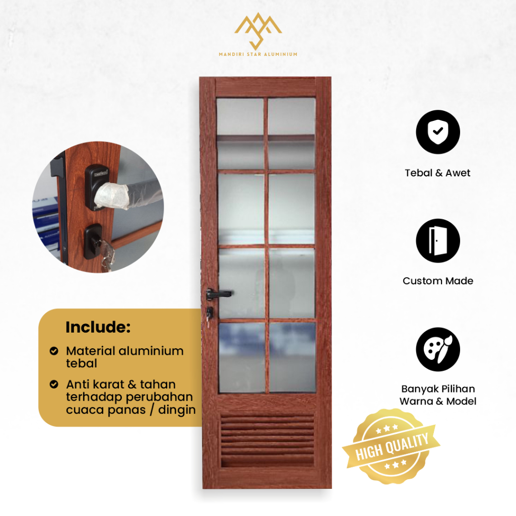 Pintu Kamar Mandi Eden Joice Wc Bahan Aluminium Awet Tahan Cuaca