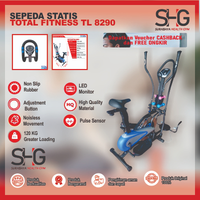 Sepeda Statis 5 Fungsi Orbitrack Plat / Alat Fitnes Rumahan