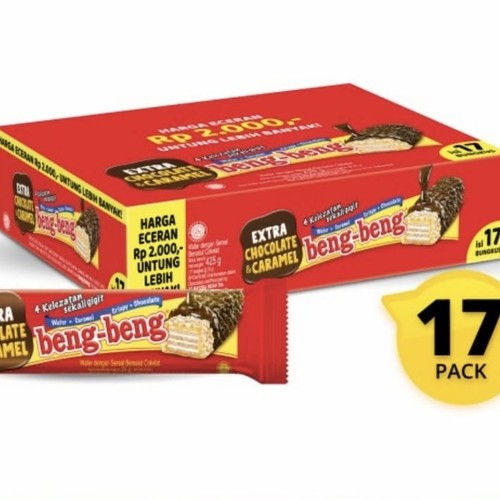 

Beng Beng Wafer Chocolate Caramel 1 box / 17 bungkus