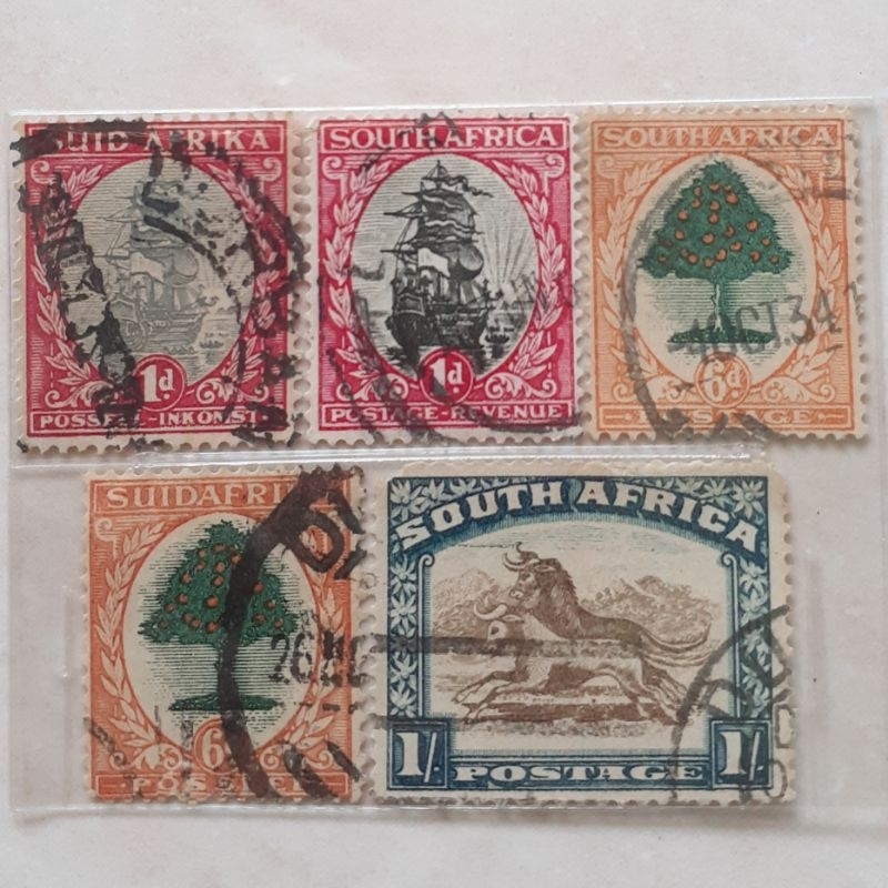 

Perangko Afrika Selatan Pictorials - Roto printing Tahun 1930-1932 set 5pcs