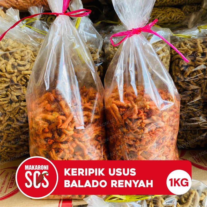 

Keripik Usus Ayam Crispy 1KG Rasa Balado, Kripsus Rasa Original Keripik Usus Crispy Keripik Usus