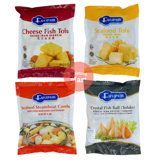 

Fusipim All Varian Seafood Tofu/Steamboat/Cheese Fish Tofu/Crystal Fish Ball 400gr