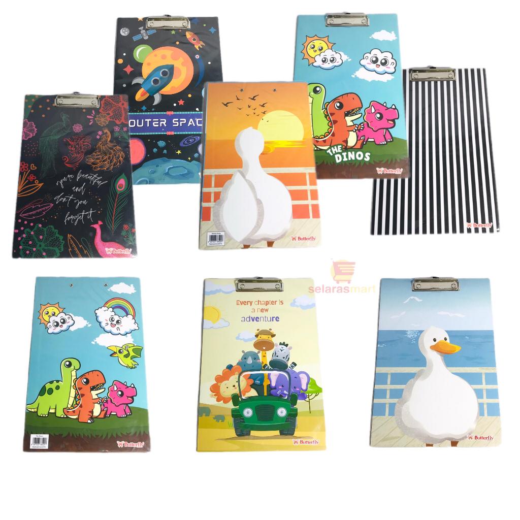 

Butterfly - Papan Jalan Kayu F4 Motif Lucu Clipboard Random - Pcs