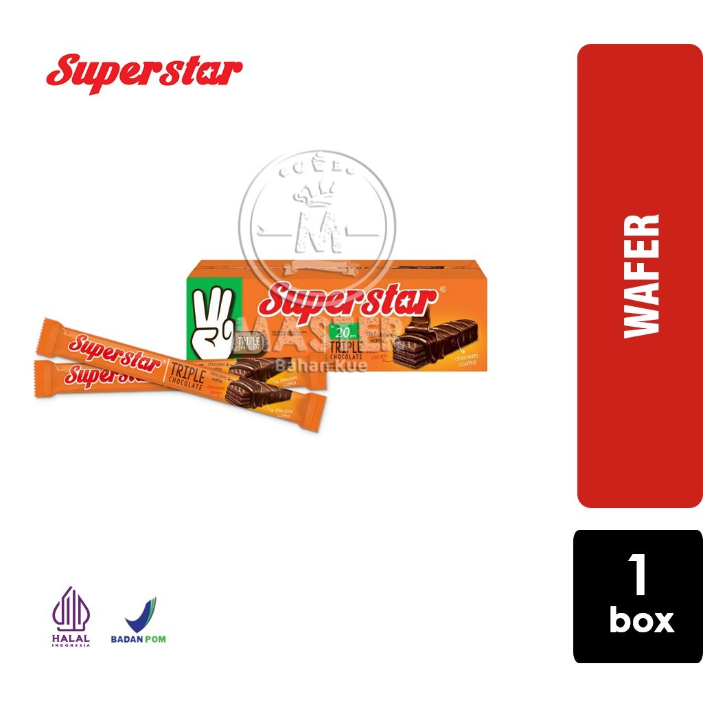 

Wafer Superstar / Triple Cokelat / Wafer Coklat [1 Box isi 20 Pcs]