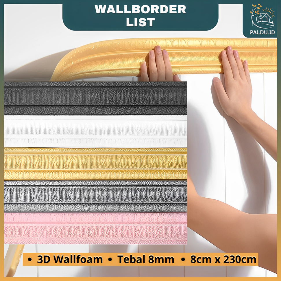 Paldu ID - WALL BORDER LIST FOAM 3D WALLPAPER Tebal 6mm Panjang 2,3 Meter List Dinding Border Plafon