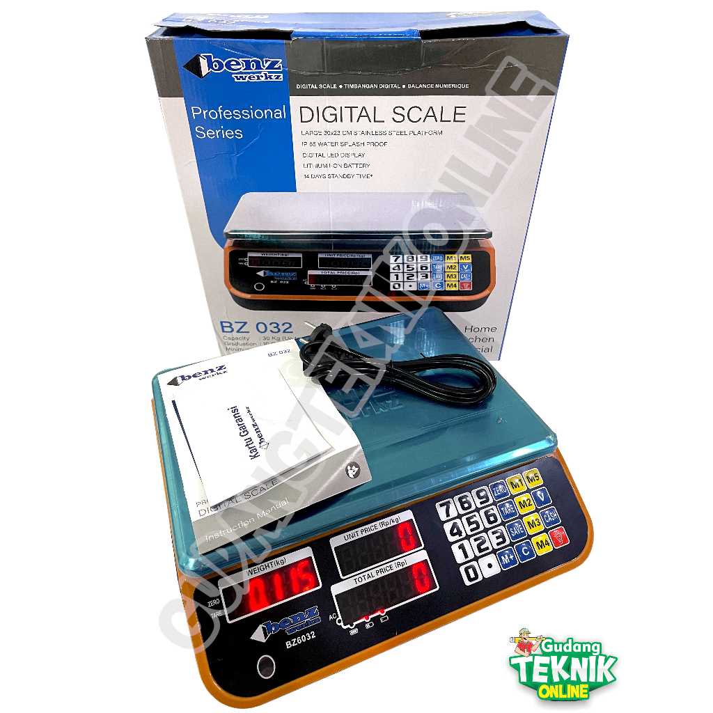 Timbangan Duduk Digital 30KG BZ 030 032 BENZ / Timbangan Digital Sayuran Buah Beras Laundri 30 KG up