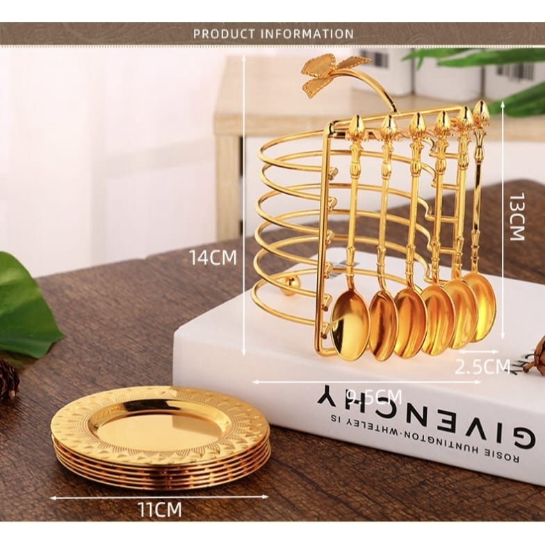 Limited Piring Makan Piring Dessert Piring Kue Piring Gold Mewah Piring Set Manisan