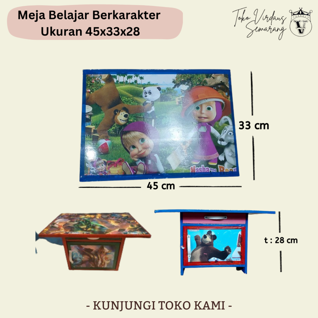 MEJA BELAJAR LACI ANAK BERKARAKTER