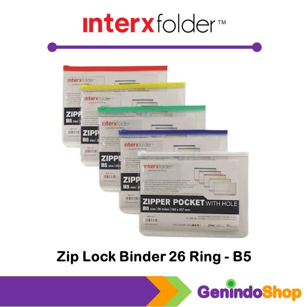 

Ziplock / Zipper Binder B5 with index (dengan lubang) Interxfolder