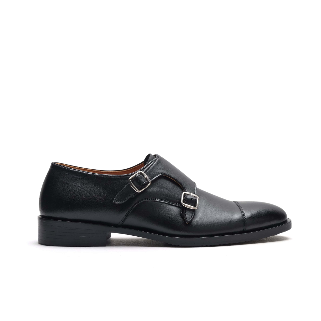 Koku Footwear Sepatu Formal Monk Strap - Argo Black