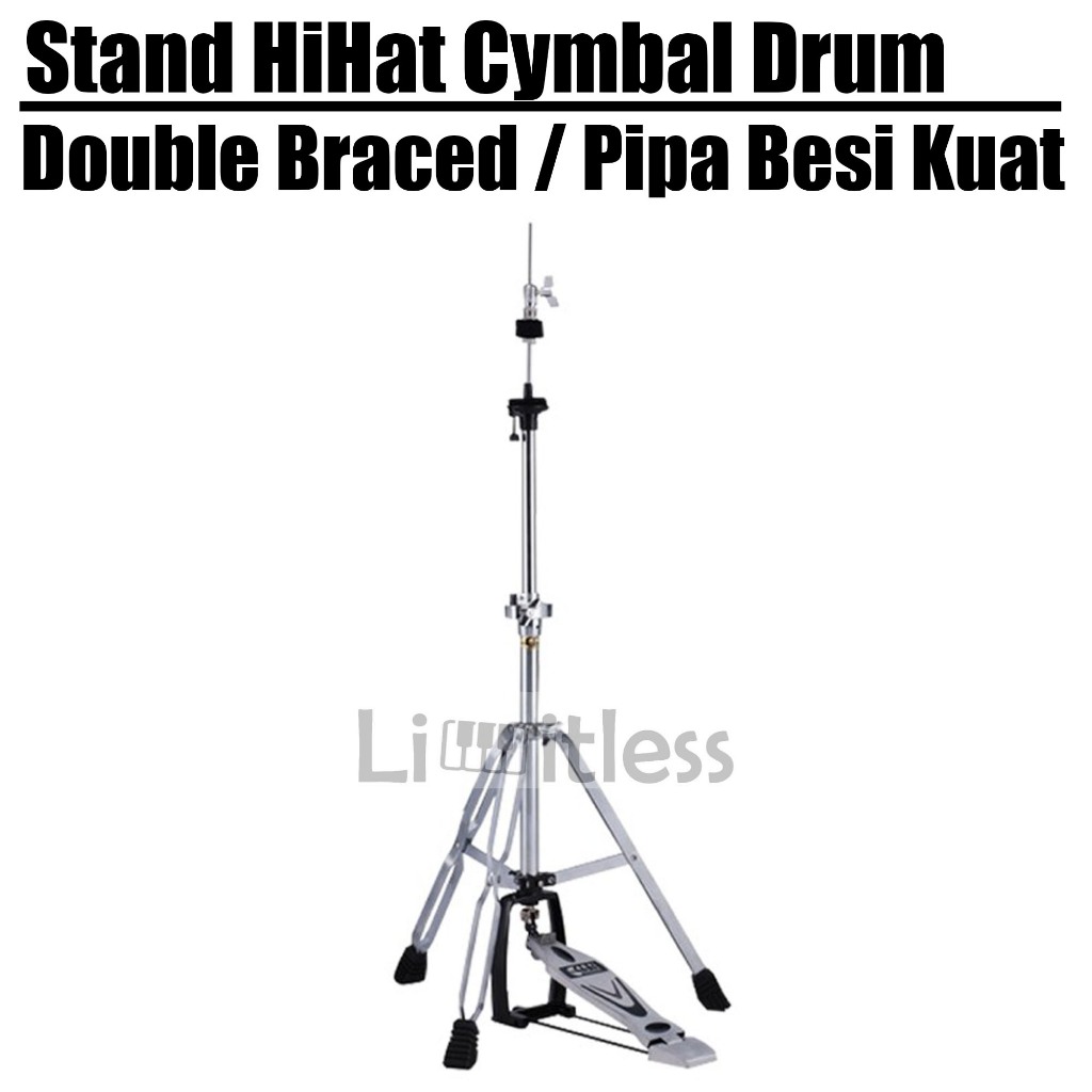 Stand HiHat Cymbal Drum / Hi Hat Stand Cymbal Drum Pipa Besi Kuat dan Kokoh