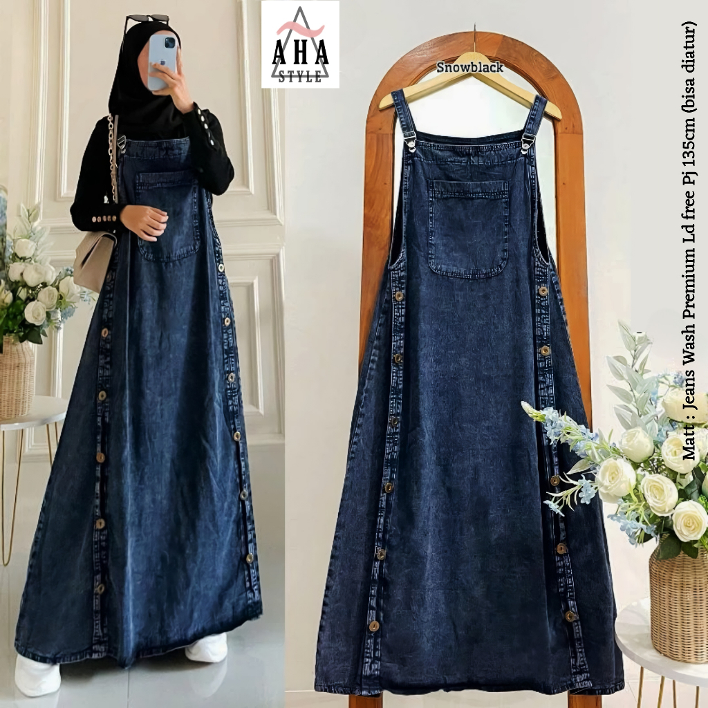 Baju Kodok Overall Rok Dress Jeans Jumbo Big Size Wanita Dewasa Terbaru Kekinian Jesina Overal By Sp