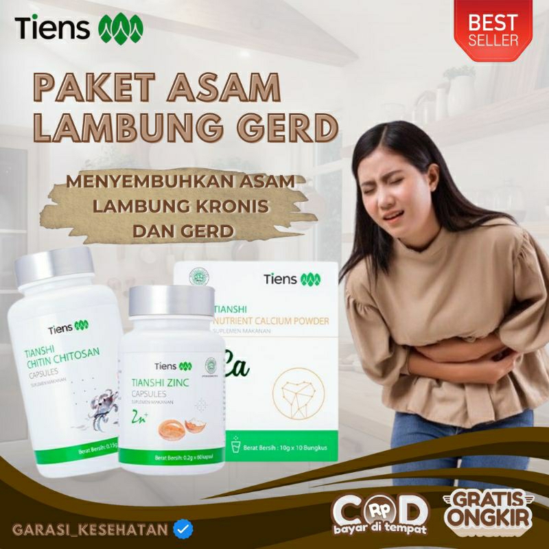 Kalsium Murni Chitin Chitosan Zinc Asam Lambung dan Maag, Gerd / Kronis