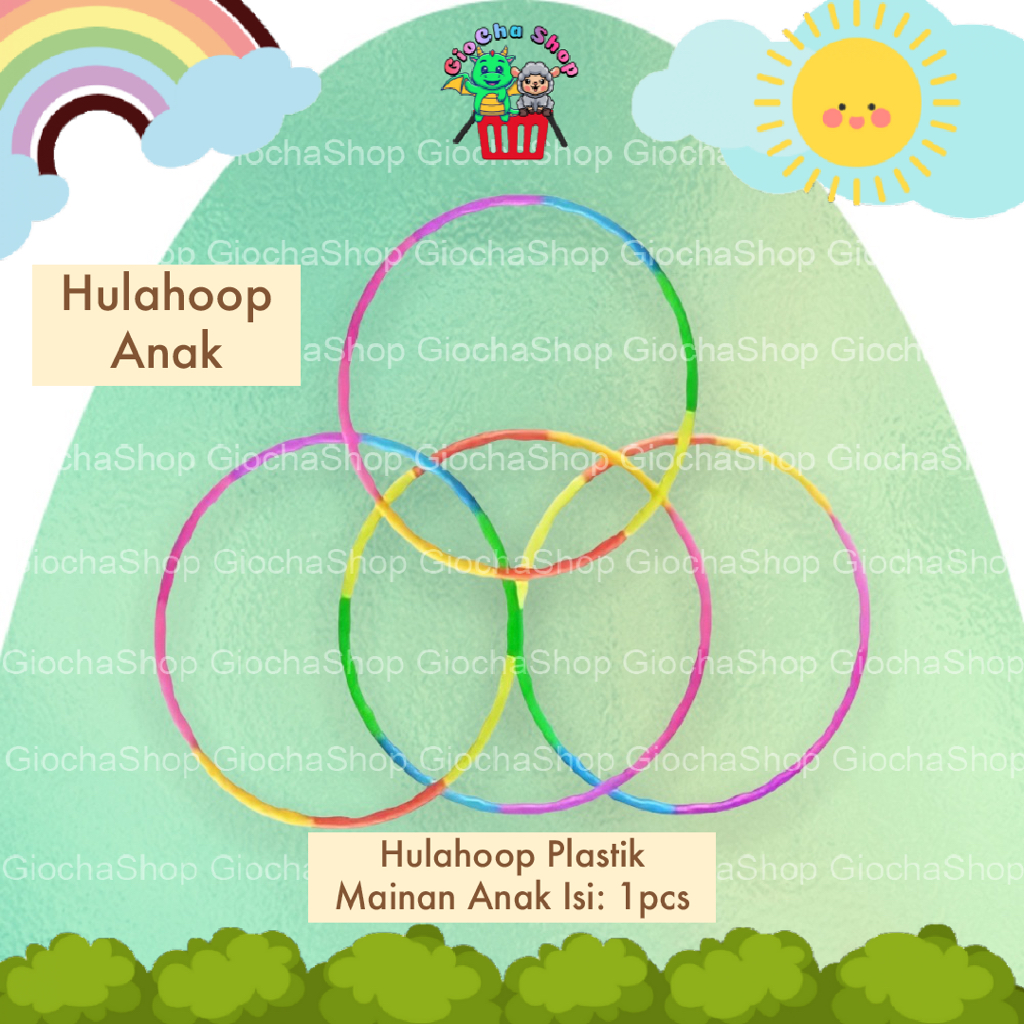 HULAHOOP ANAK - HULA HOOP ANAK - MAINAN ANAK HULA HOOP - HULA HOOP PLASTIK ISI 8PCS