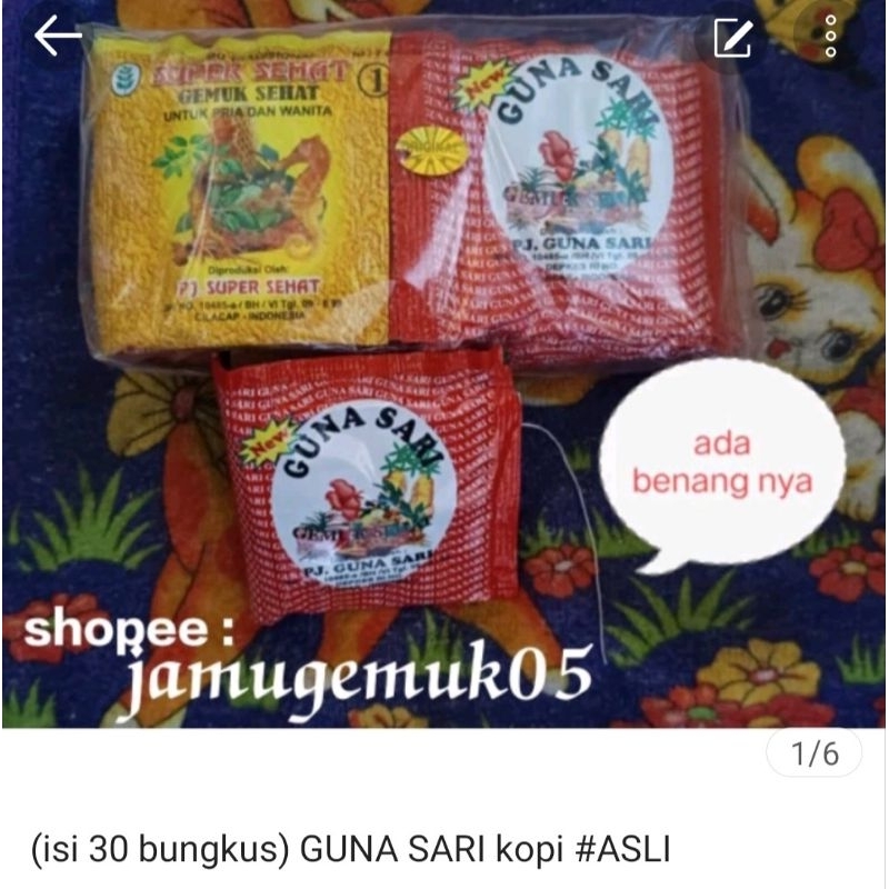 

(isi 30 bungkus)gunasari rasa kopi