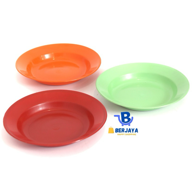 12 pcs Piring Makan Plastik / Piring Makan diameter 23 cm