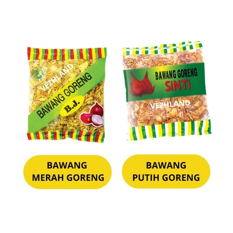 

1KG Bawang Merah Goreng BJ / Bawang Putih Goreng SINTI kemasan 50 gram (Grosir) (Surabaya)