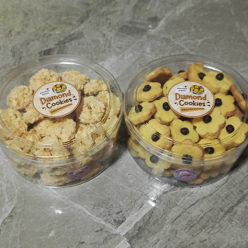 

【 DIAMONDCOOKIES 】PAKET BUNDLING JUMBO 2!! ( Sagu - Bunga Coklat ) • WISMAN • Premium • Mika Bulat • Isi 2 Mika Bulat