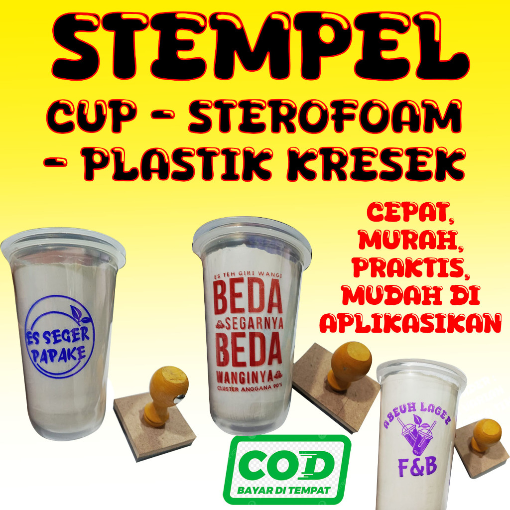 STEMPEL CUP / STEMPEL STEROFOAM / STEMPEL PLASTIK  FREE TINTA