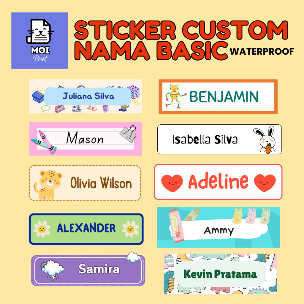 

Stiker Nama Anak Custom / Sticker Nama Anak Murah / Stiker Nama Anak Lucu / Label Nama Anak Kecil